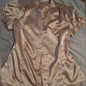 Women's Satin Blouse - Gold Champaine